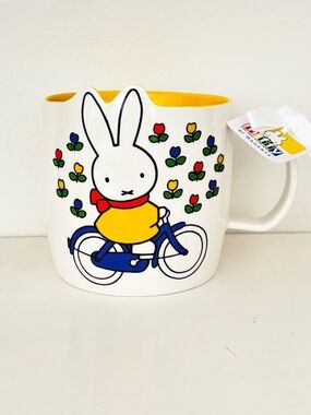 Miffy White Ceramic Mug with Bike and Flowers
